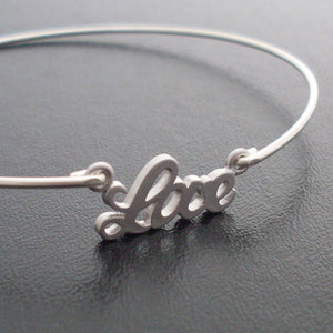 Love Charm Bangle Bracelet-FrostedWillow