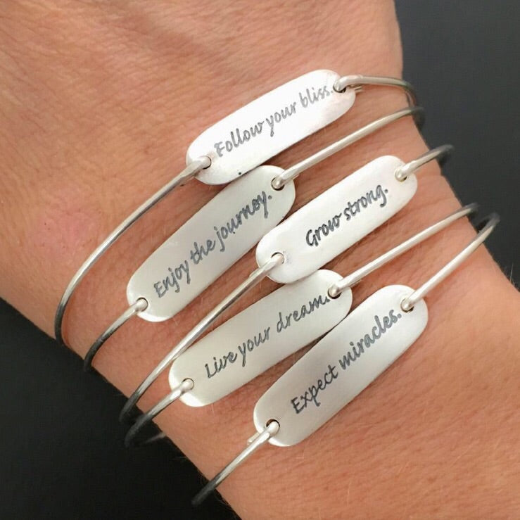 Quote Bracelets  Quote Jewelry  Chocolate and Steel
